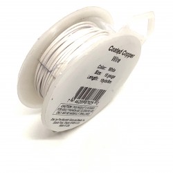 18 Gauge Round White Coloured Copper Wire - 9 Metres