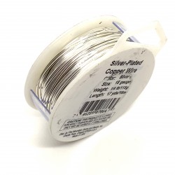 18 Gauge Round Silver Plated Copper Wire - 15 Metres