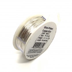 20 Gauge Round Silver Plated Copper Wire - 24 Metres