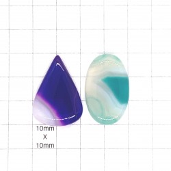 Banded Agate Dyed Cabochon Pack - Pack of 2