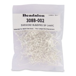 Beadalon® Silver Plated Ear Wire with Coil - 72 Pairs