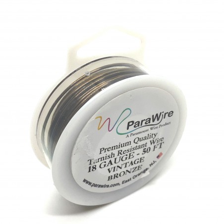 ParaWire 18ga Round Vintage Bronze Copper Wire with Anti Tarnish ...