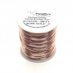 ParaWire 18ga Round Rose Gold Silver Plated Copper Wire - 60 Metres