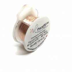 ParaWire 30ga Round Rose Gold Silver Plated Copper Wire - 27 Metres