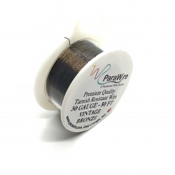 ParaWire 30ga Round Vintage Bronze Copper Wire with Anti Tarnish Coating -  45 Metres
