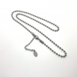 Finished Stainless Steel 3.2mm Bead Necklace - 50cm - 2 Pack