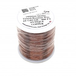 ParaWire 24ga Round Antique Copper Wire with Anti Tarnish Coating - 240 Metres