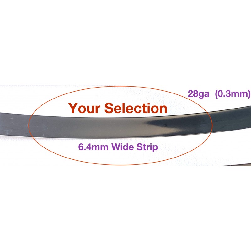 28 gauge Strip 6.4 x 0.3mm Fine Silver  - 15 cm