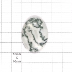 Tree Agate Oval Cabochon - 34x26x7mm Sold Individually