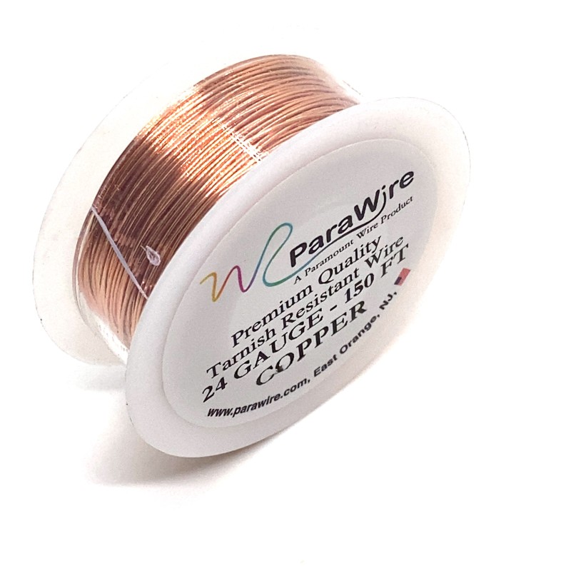 ParaWire 24ga Round Copper Wire with Anti Tarnish Coating - 45 Metres