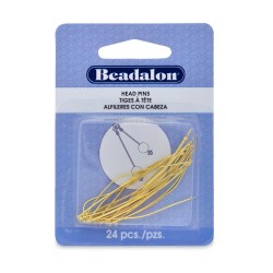 Ball Head Pin 50mm Gold Colour 22 Gauge - Pack of 24