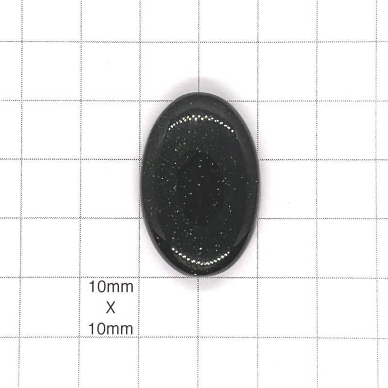 Green Goldstone Oval Cabochon - 31x21x7mm Sold Individually