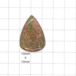 Unakite Teardrop Cabochon - 33x23x5mm Sold Individually