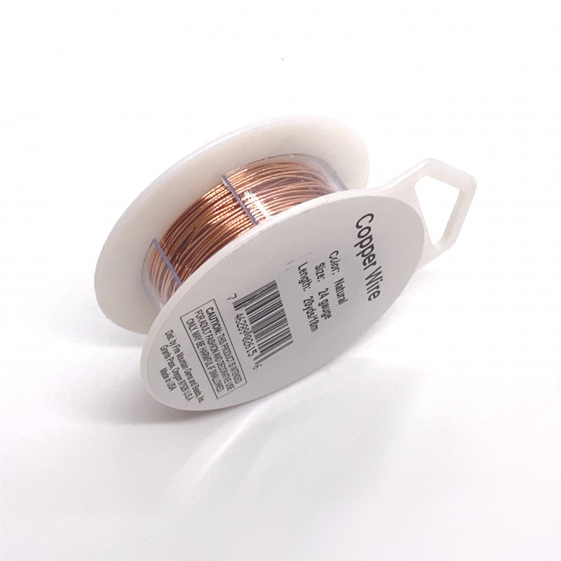 Faulty - 24 Gauge Round Natural Copper Wire - 18 Metres