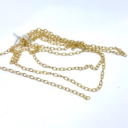 Oval Cable 2.5mm Brass Chain with Gold Plating - 1 Metre