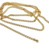 Curb 3.4mm Brass Chain with Gold Plating - 1 Metre