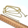 Curb 3.4mm Brass Chain with Gold Plating - 1 Metre Ruler
