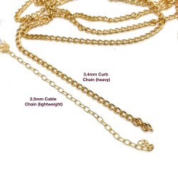 Curb 3.4mm Brass Chain with Gold Plating - 3 Metres Compare
