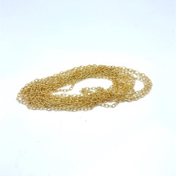 Oval Cable 2.5mm Brass Chain with Gold Plating - 3 Metres