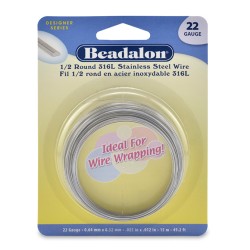 22 Gauge Stainless Steel 3/4 Hard Half Round Wire - 15 Metres