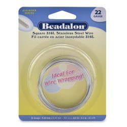 22 Gauge Stainless Steel 3/4 Hard Square Wire - 6.5 Metres