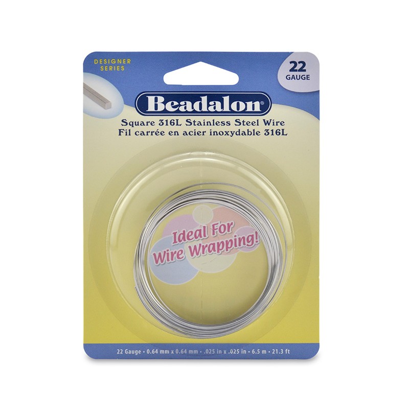 22 Gauge Stainless Steel 3/4 Hard Square Wire - 6.5 Metres