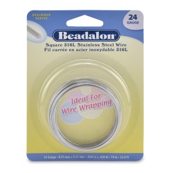 24 Gauge Stainless Steel 3/4 Hard Square Wire - 10 Metres