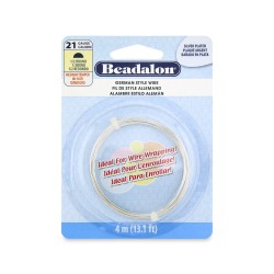 Beadalon 21ga Half Round Silver Plated Copper Wire - 4 Metres