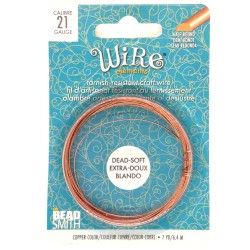 BeadSmith 21ga Half Round Natural Copper Wire with Anti Tarnish Coating - 6.4 Metres