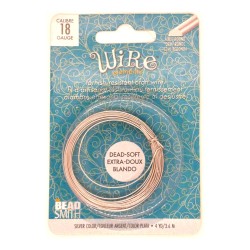 BeadSmith 18ga Half Round Silver Plated Copper Wire - 3.6 Metres
