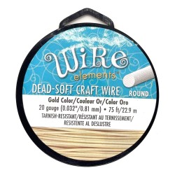 BeadSmith 20ga Round Gold Coloured Silver Plated Copper Wire - 22 Metres
