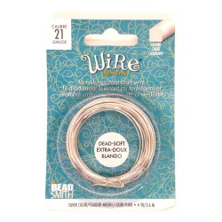 BeadSmith 21ga Square Silver Plated Copper Wire - 3.6 Metres